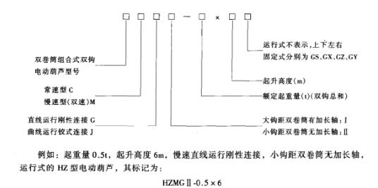 雙鉤電動葫蘆標識方法 雙鉤電動葫蘆標識方法