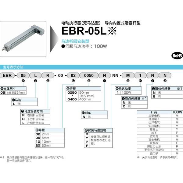 CKD喜開(kāi)理電動(dòng)執(zhí)行器（無(wú)馬達(dá)型）滑塊型EBR-05LR-00-200050NNN-M1NN