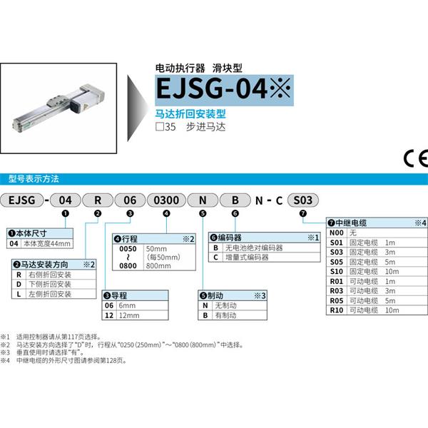 CKD喜開理電動執(zhí)行器（無馬達型）滑塊型EJSG-04E06R0050NBN-CN00