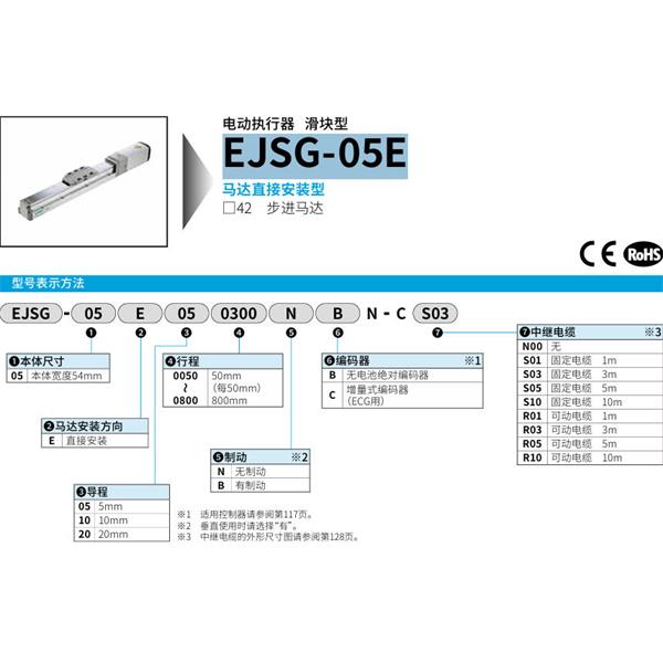 CKD喜開理電動執(zhí)行器（無馬達型）滑塊型EJSG-05E200800BCN-CR03