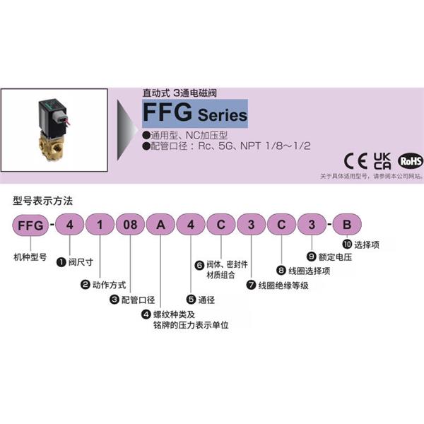 CKD喜開理多種流體直動式3通電磁閥集成閥FFG-513D4U3SK-B